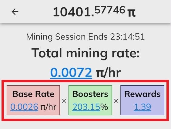 Where to find mining numbers in the Pi app